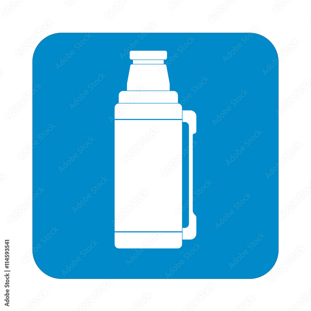 Thermos container icon, camping and hiking equipment. Vector ill Thermos container icon, camping and hiking equipment. Vector ill