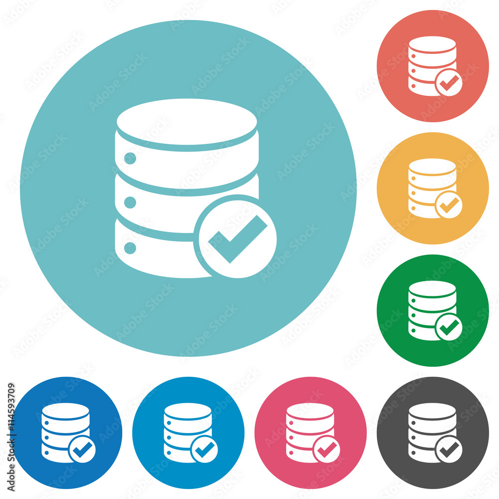Flat Database ok icons Flat Database ok icons