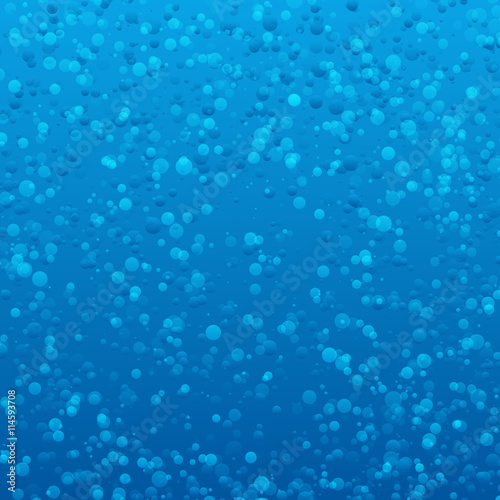 Blue color abstract water bubbles background. Fizzy water backdrop. Rain drops texture.