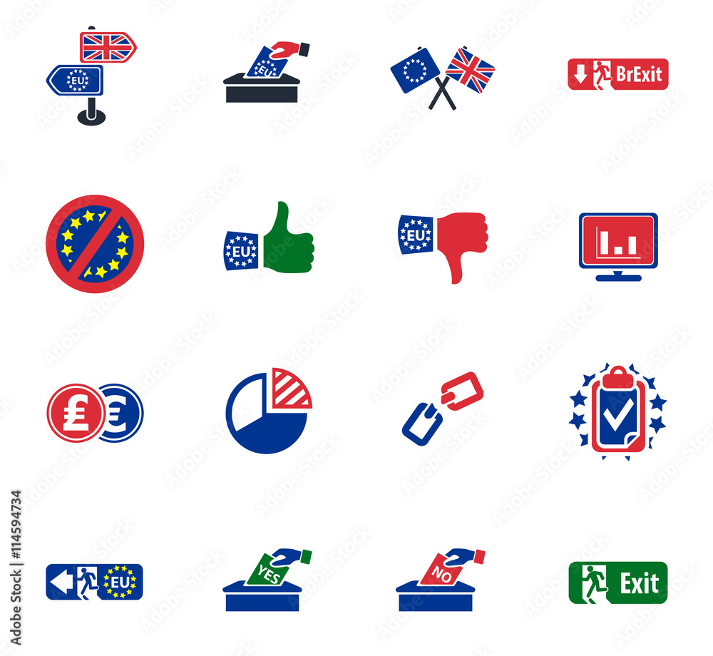 Brexit British referendum concept icons