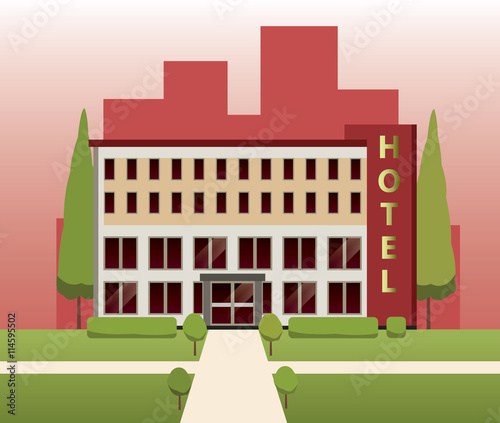 Hotel building vector design