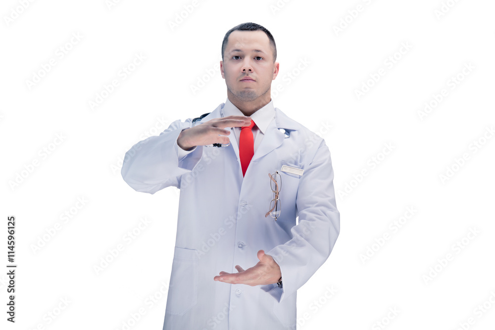 Doctor with stethoscope in a hospital. isolated. High resolution. Doctor with stethoscope in a hospital. isolated. High resolution.