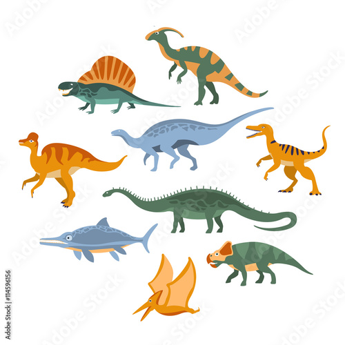 Fototapeta Naklejka Na Ścianę i Meble -  Jurassic Period Dinosaurs Set