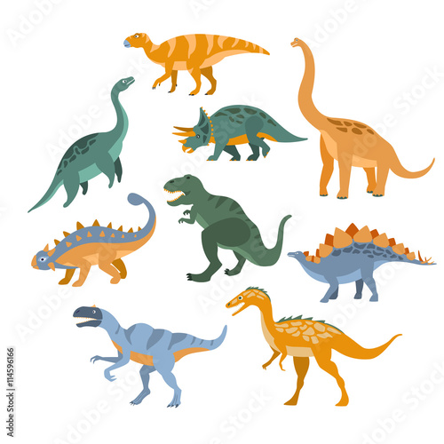 Fototapeta Naklejka Na Ścianę i Meble -  Different Species Of Dinosaurs Set