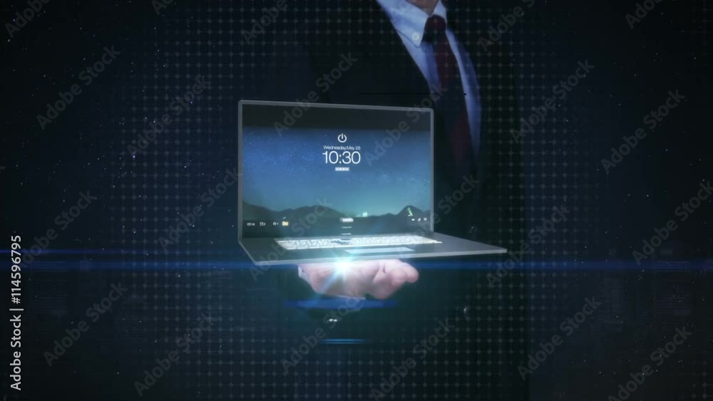 Businessman open palms, keyboard on notebook pc, tablet changed modern building, construction building. Businessman open palms, keyboard on notebook pc, tablet changed modern building, construction building.