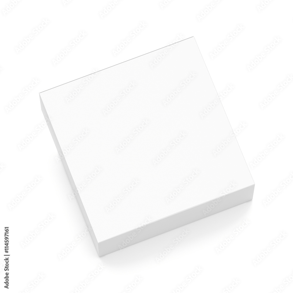 White flat horizontal rectangle blank box from top angle. White flat horizontal rectangle blank box from top angle.