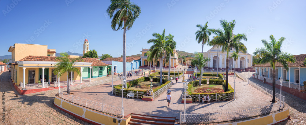 Panorama of Plaza Mayor, Trinidad, Cuba