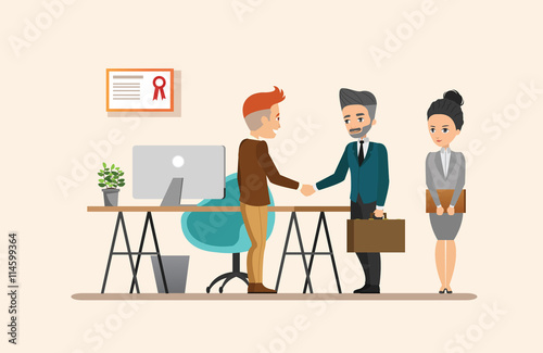 Business meeting. Shared working environment set 1