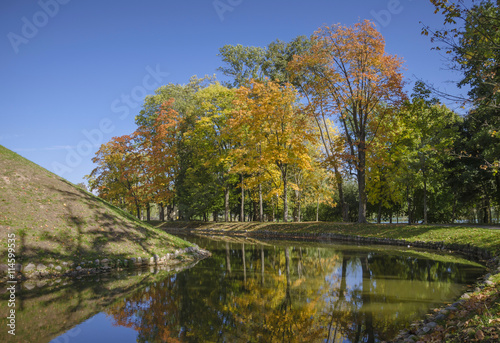 Belarus, Nesvizh: old castle park 