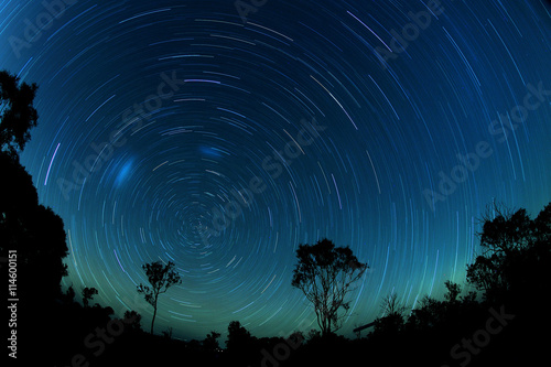Billede på lærred Australia Landscape : Star trails in Brisbane