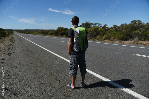 backpacker boy on road trip - Australia