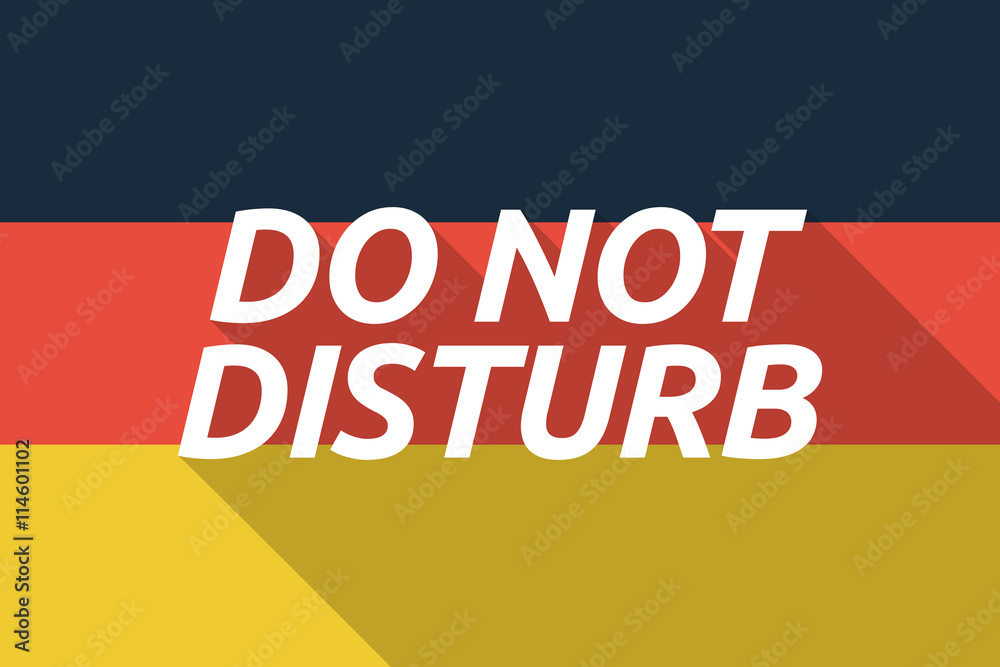 Vector long shadow Germany flag with the text DO NOT DISTURB Vector long shadow Germany flag with the text DO NOT DISTURB