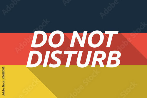 Vector long shadow Germany flag with the text DO NOT DISTURB