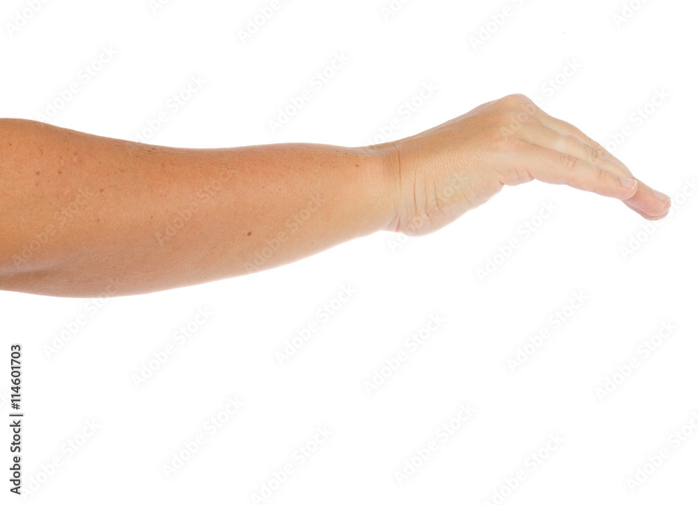Hand gesture on white