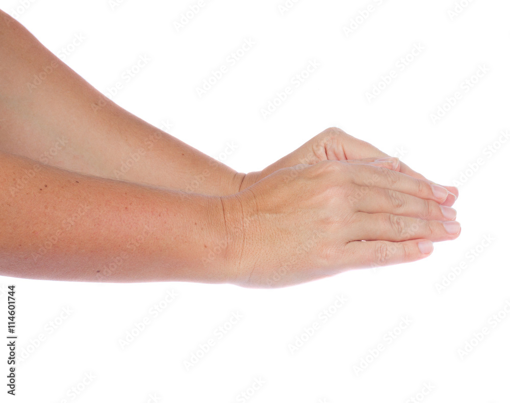 Hands gesture on white