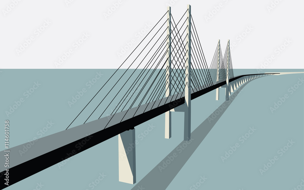 Fototapeta premium Oresund Bridge Vector