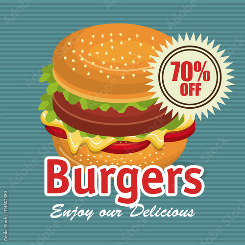 delicious burger isolated icon design  vector illustration  graphic 