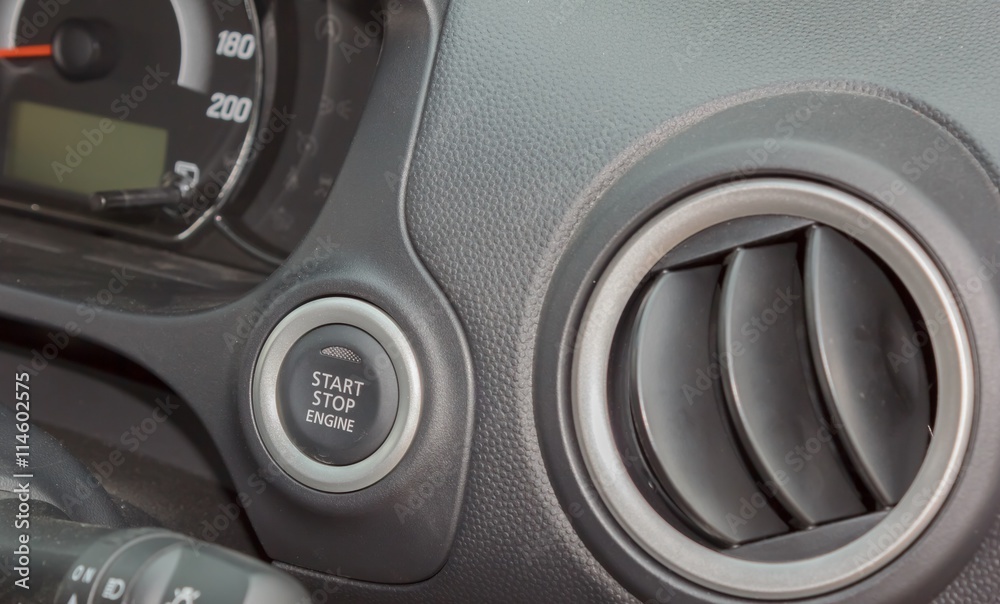 Button to start the vehicle