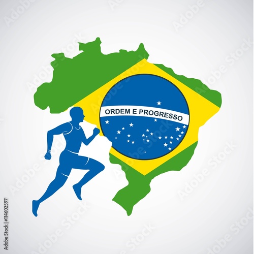 Brazil and the Olympic sports isolated icon design