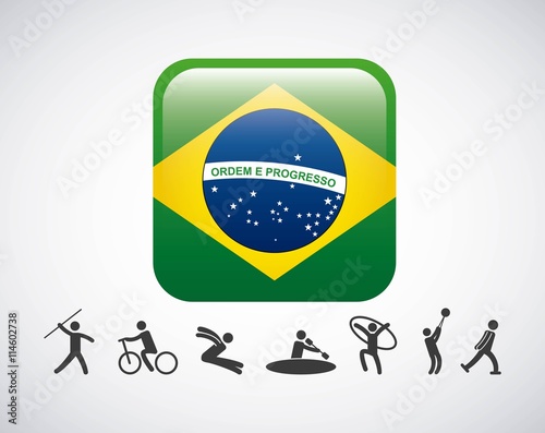 Brazil and the Olympic sports isolated icon design