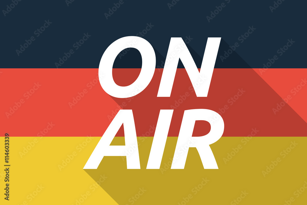 Vector long shadow Germany flag with the text ON AIR Vector long shadow Germany flag with the text ON AIR