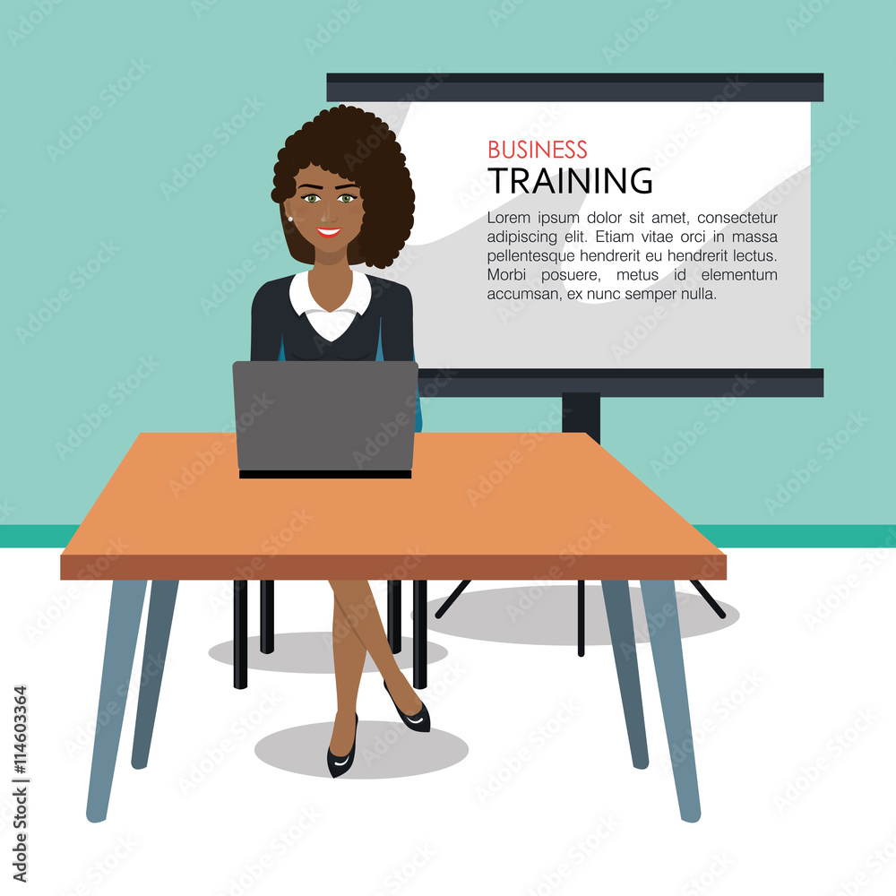 Business woman training process isolated icon design, vector illustration graphic Business woman training process isolated icon design, vector illustration graphic