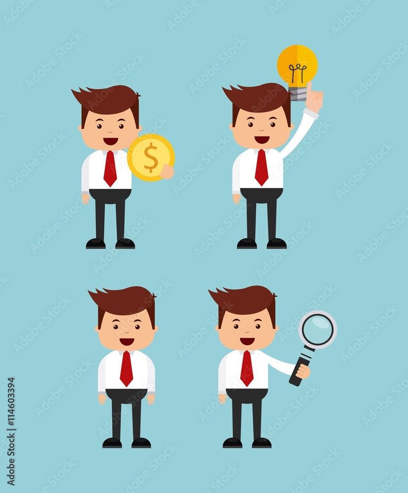successful businessman character isolated icon design successful businessman character isolated icon design