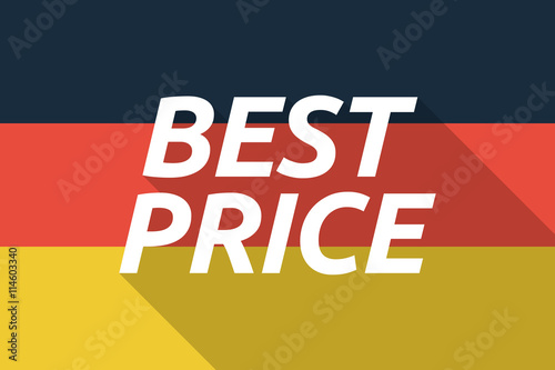 Vector long shadow Germany flag with the text BEST PRICE