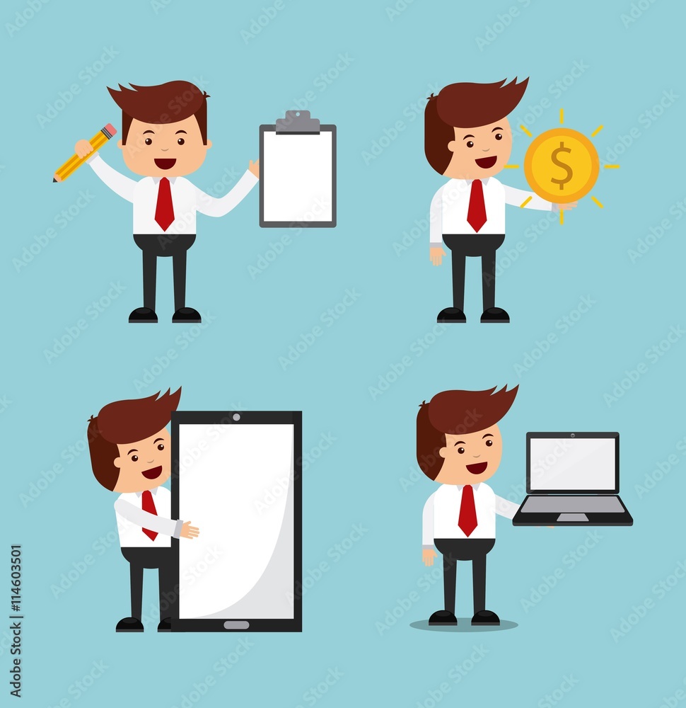 successful businessman character isolated icon design successful businessman character isolated icon design