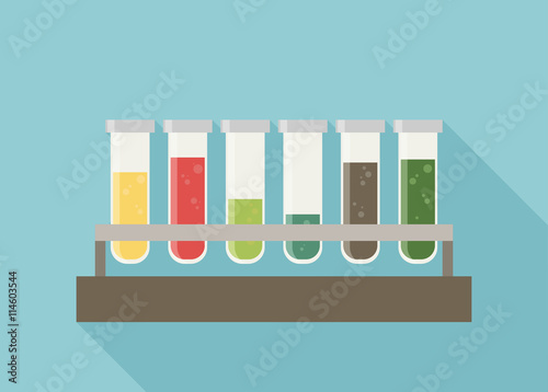 five multicolor test tubes