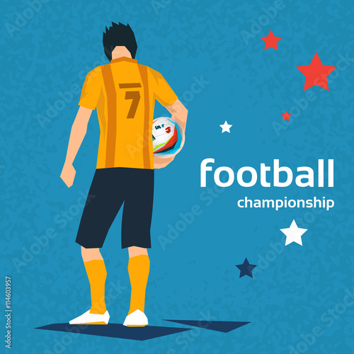 Football Player Hold Ball Sport Championship Match