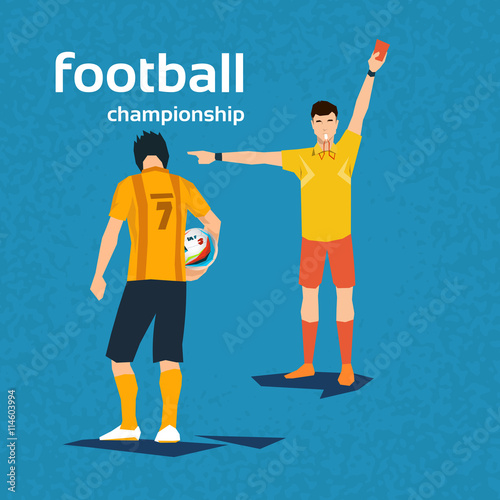 Football Referee Show Player Red Card