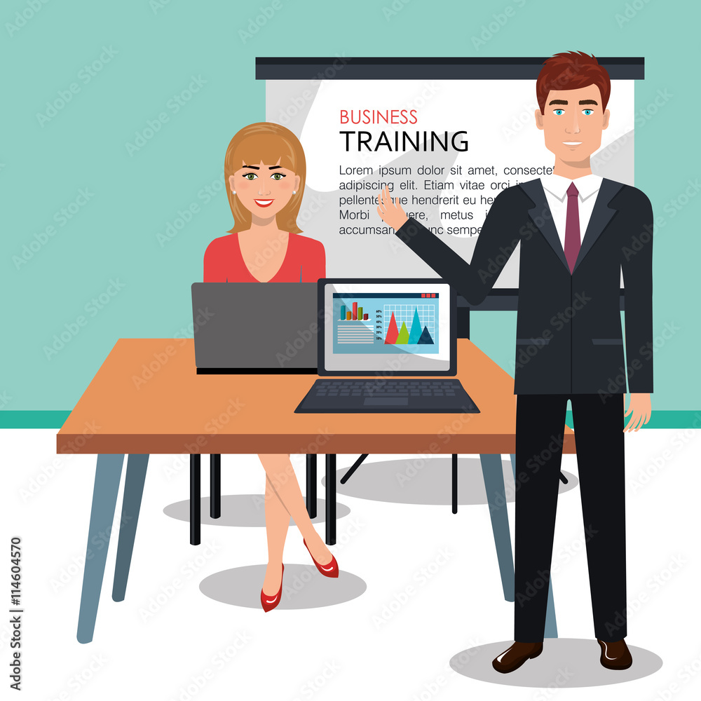 businesspeople in training process isolated icon design, vector illustration graphic businesspeople in training process isolated icon design, vector illustration graphic