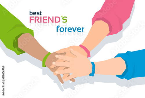 Hand Holding Together Best Friends Forever Friendship Day Banner