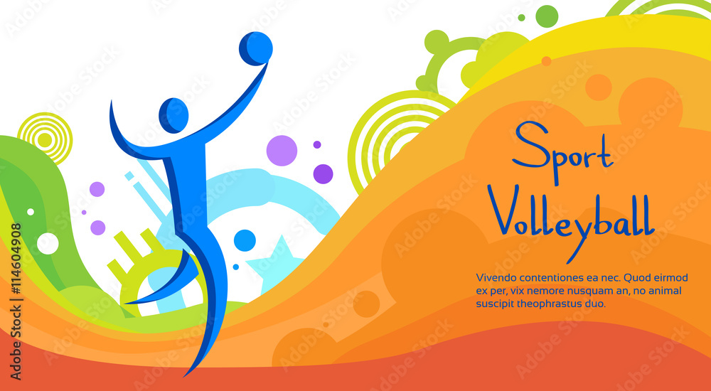 Obraz premium Volleyball Athlete Sport Competition Colorful Banner