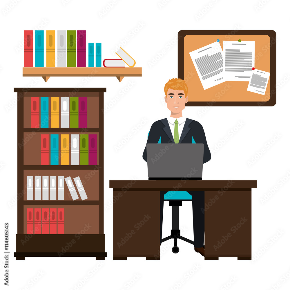 businessman in workspace isolated icon design, vector illustration graphic businessman in workspace isolated icon design, vector illustration graphic