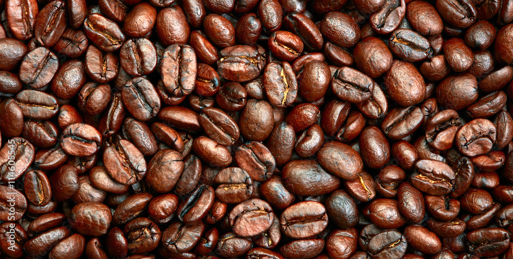 Obraz premium Roasted coffee beans background