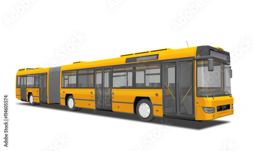 moderner Linienbus, Bus gelb, freigestellt