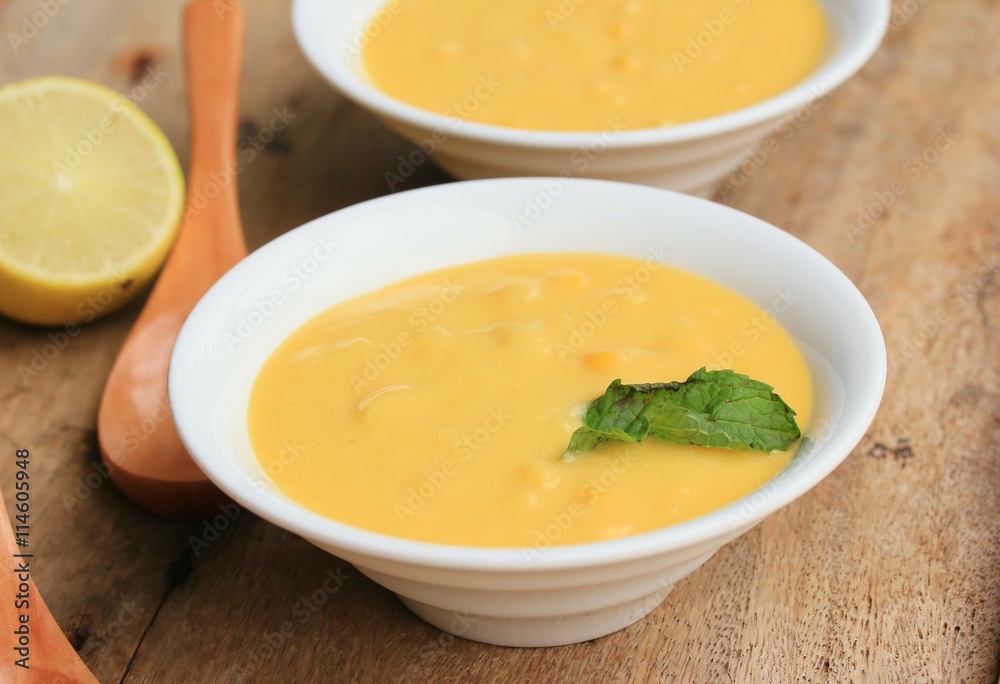 Corn soup with fresh