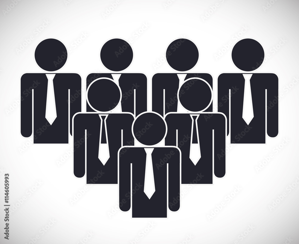 Business represented by businesspeople icon. flat and isolated illustration Business represented by businesspeople icon. flat and isolated illustration