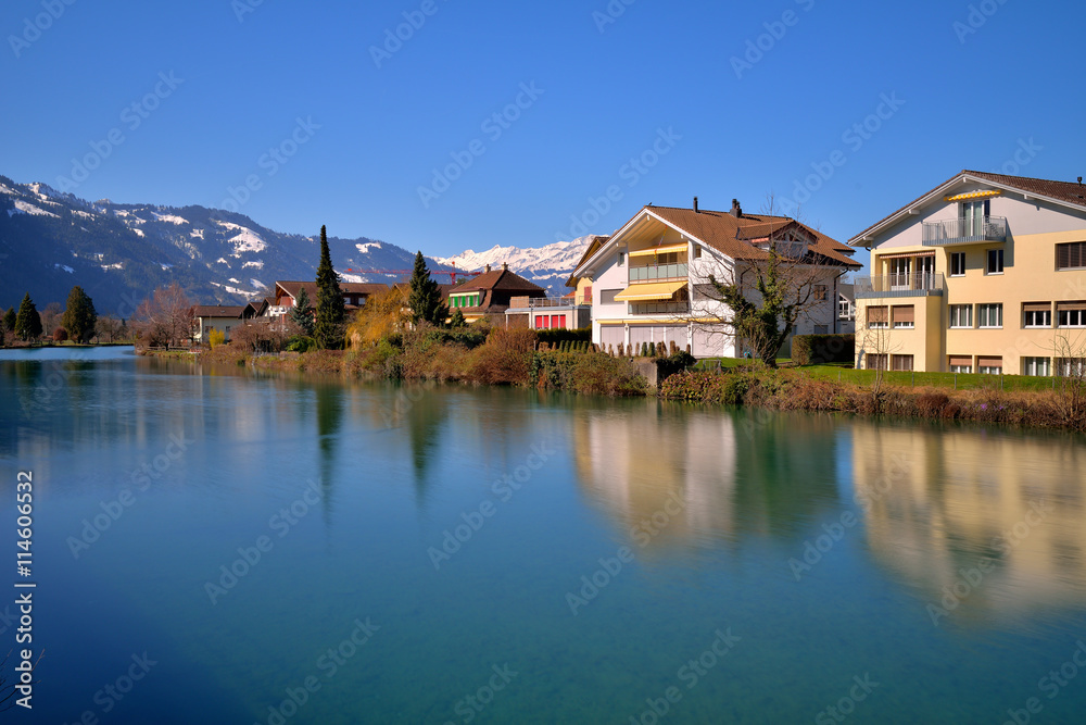 Switzerland Landscape : Aare river of Interlaken