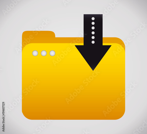 File concept represented by yellow folder icon. Colorfull and flat illustration 