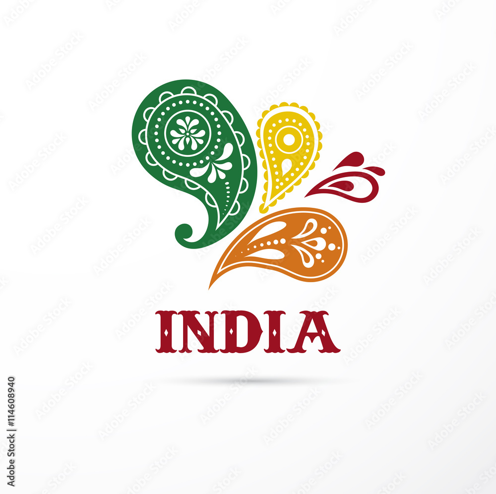 India - Mandala, oriental pattern Indian icon Stock Vector | Adobe Stock