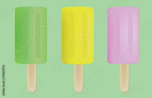Vector - ice cream set pastel color style