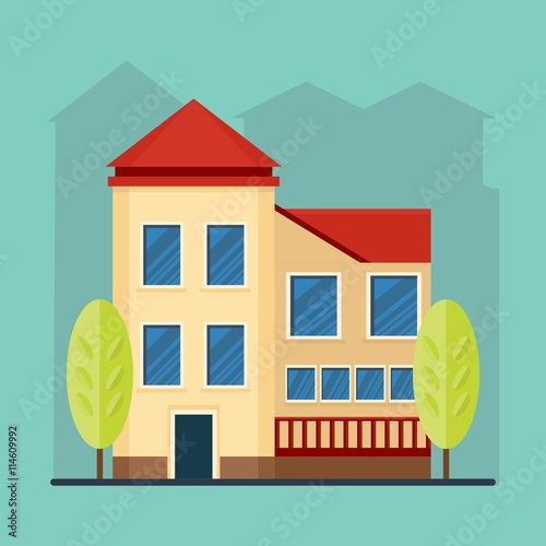 beige house in city