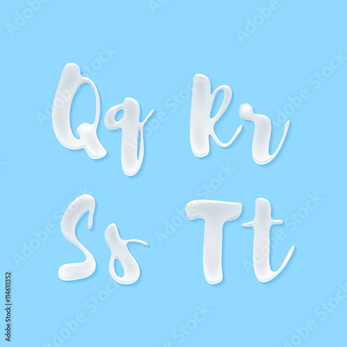 Milk, yogurt or cream abc set.