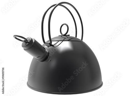 3d illustration of teapot. icon for game web. white background isolated. 
