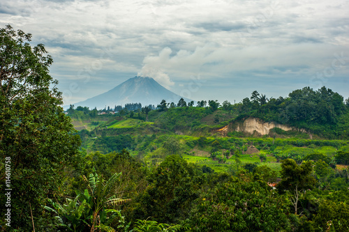 Mount Sinabung Volcano in North Sumatra photo