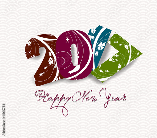 Happy New Year 2017 Greeting Card