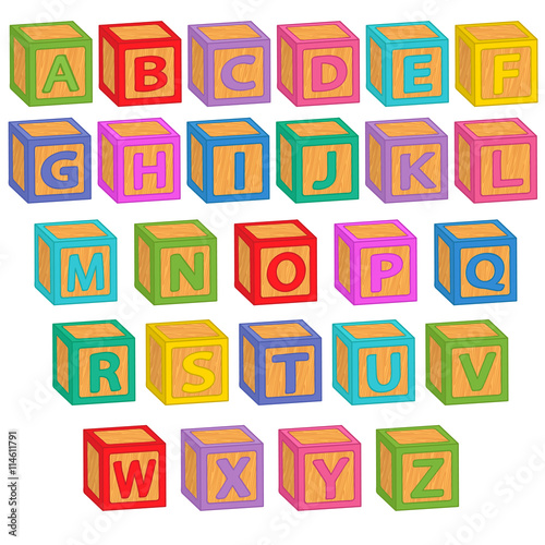 alphabet english blocks - vector illustration, eps